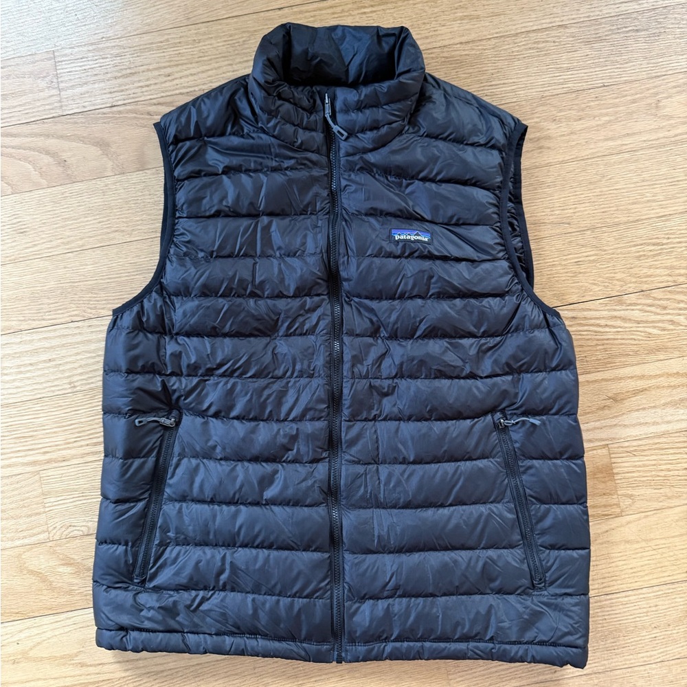 Patagonia Black Quilted Vest with High Collar